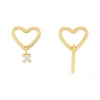 Boucles d'oreilles or 375 jaune coeurs zirconia