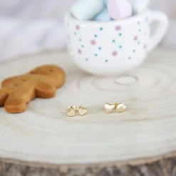 Boucles d'oreilles or jaune 375 coeur