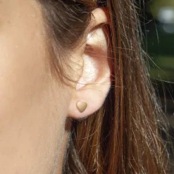 Boucles d'oreilles or jaune 375 coeur