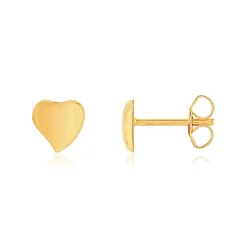 Boucles d'oreilles or jaune 375 coeur