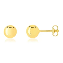 Boucles d'oreilles or 375 jaune diam 6 mm