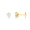 Boucles d'oreilles or 750 jaune diamant