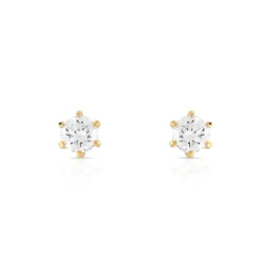 Boucles d'oreilles or 750 jaune diamant