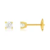 Boucles d'oreilles or 750 jaune diamant HSI 0,5 carat