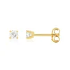 Boucles d'oreilles or jaune 750 diamants synthétiques 0.30 carat