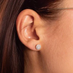 Boucles d'oreilles or 750 jaune diamants