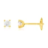 Boucles d'oreilles or 750 jaune diamant synthétique 0.4 carat