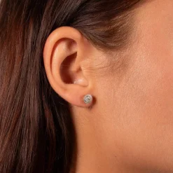 Boucles d'oreilles or 750 jaune diamants