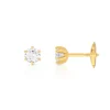 Boucles d'oreilles or 750 jaune diamant