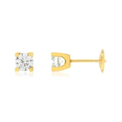 Boucles d'oreilles or 750 jaune diamant HP1 1 carat