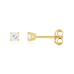 Boucles d'oreilles or 750 jaune diamant HP1 0,3 carat