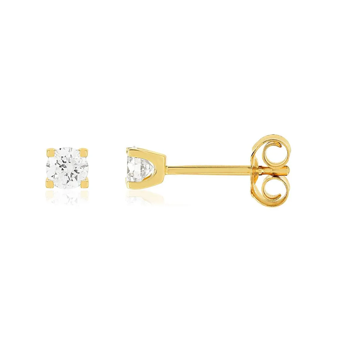 Boucles d'oreilles or 750 jaune diamant HP1 0,3 carat