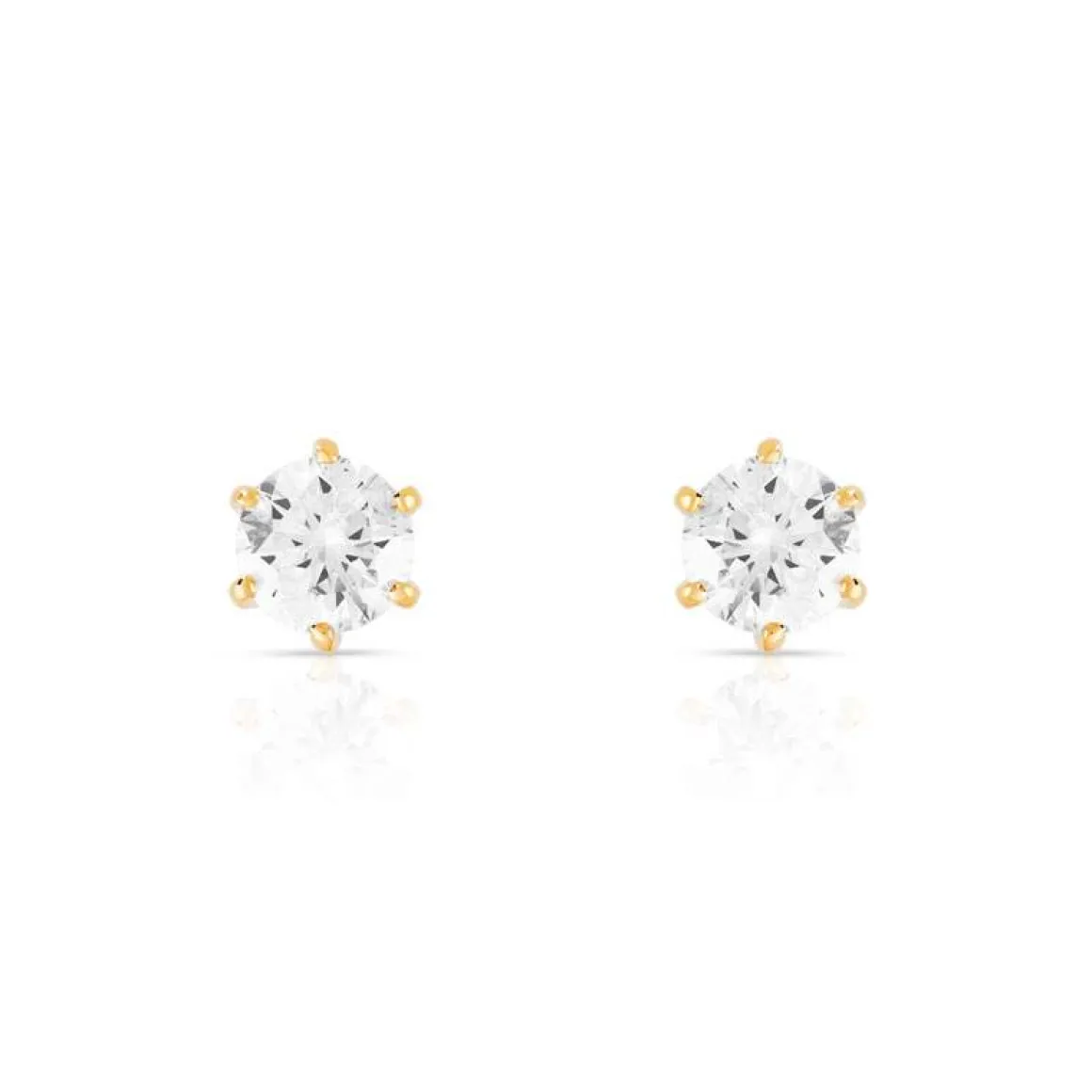 Boucles d'oreilles or 750 jaune diamant