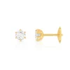 Boucles d'oreilles or 750 jaune diamant