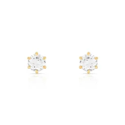 Boucles d'oreilles or 750 jaune diamant
