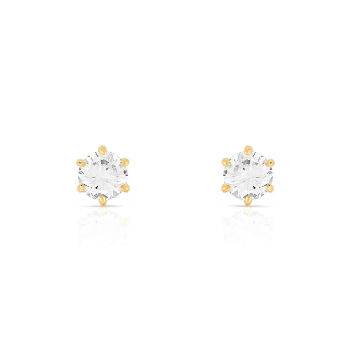 Boucles d'oreilles or 750 jaune diamant