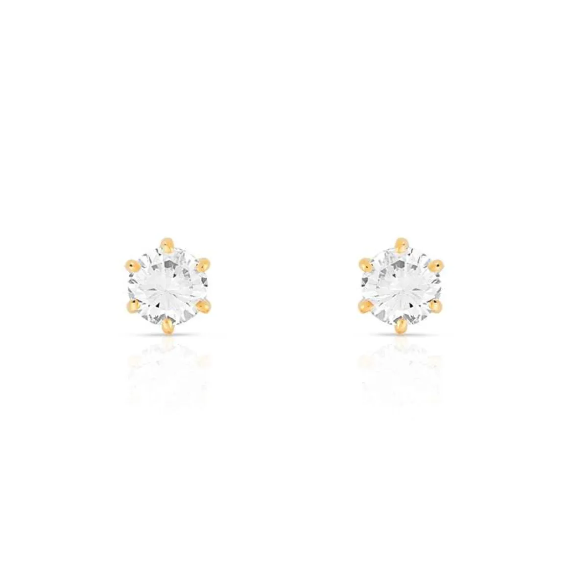 Boucles d'oreilles or 750 jaune diamant