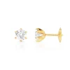 Boucles d'oreilles or 750 jaune diamants synthétiques 1 carat