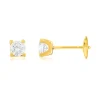 Boucles d'oreilles or 750 jaune diamant HSI 0,8 carat