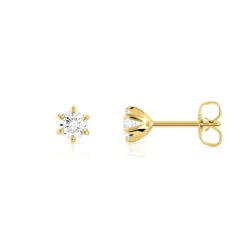 Boucles d'oreilles or 750 jaune diamant