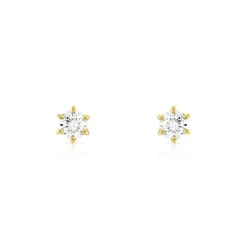 Boucles d'oreilles or 750 jaune diamant