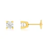 Boucles d'oreilles or 750 jaune diamant HSI 1 carat