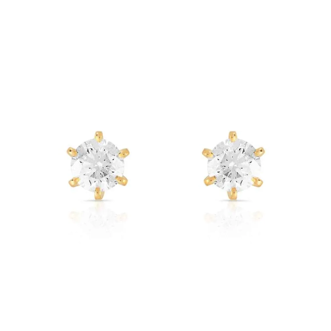 Boucles d'oreilles or 750 jaune diamant