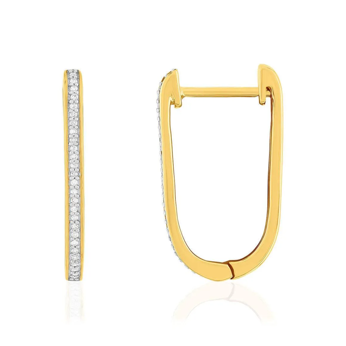 Boucles d'oreilles or 375 jaune diamants