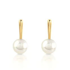 Boucles d'oreilles or 750 jaune dormeuses perles de culture du Japon
