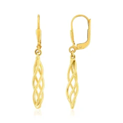 Boucles d'oreilles or 375 jaune dormeuses