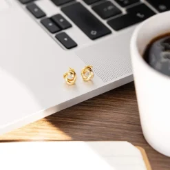 Boucles d'oreilles or jaune 375 entrelacées