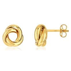 Boucles d'oreilles or jaune 375 entrelacées
