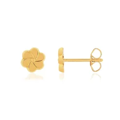 Boucles d'oreilles or jaune 375 fleur