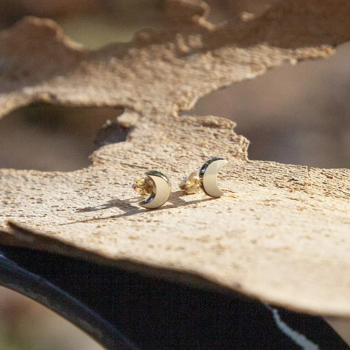 Boucles d'oreilles or jaune 375 lune