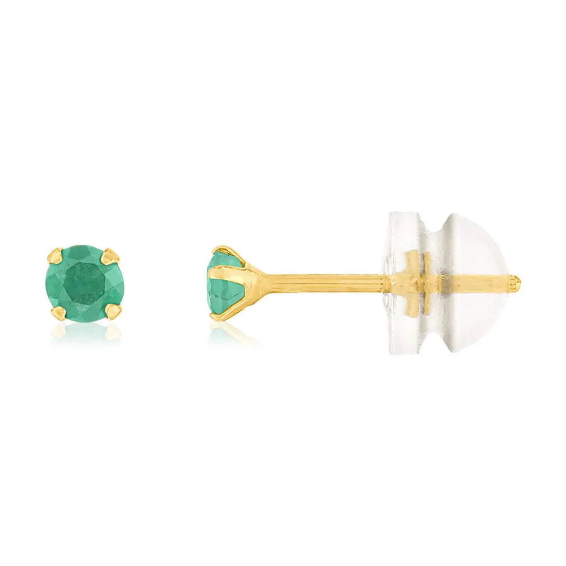 Boucles d'oreilles or jaune 375 émeraudes
