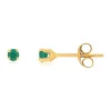 Boucles d'oreilles or 750 jaune émeraudes