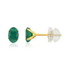 Boucles d'oreilles or 375 jaune émeraudes 1.1 carat