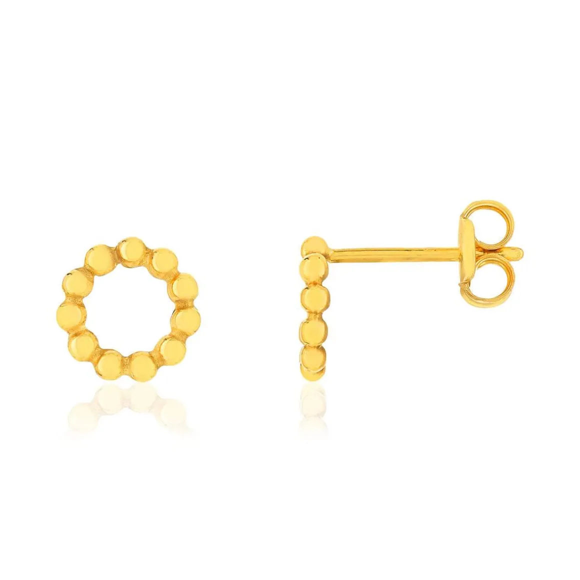 Boucles d'oreilles or 375 jaune, motif boules