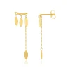 Boucles d'oreilles or jaune 375 motif feuille