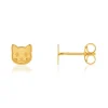 Boucles d'oreilles or jaune 375. Motif chat.