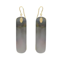 Boucles d'oreilles or jaune 375 nacres motif silhouette