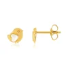 Boucles d'oreilles or jaune 375 oiseaux nacres