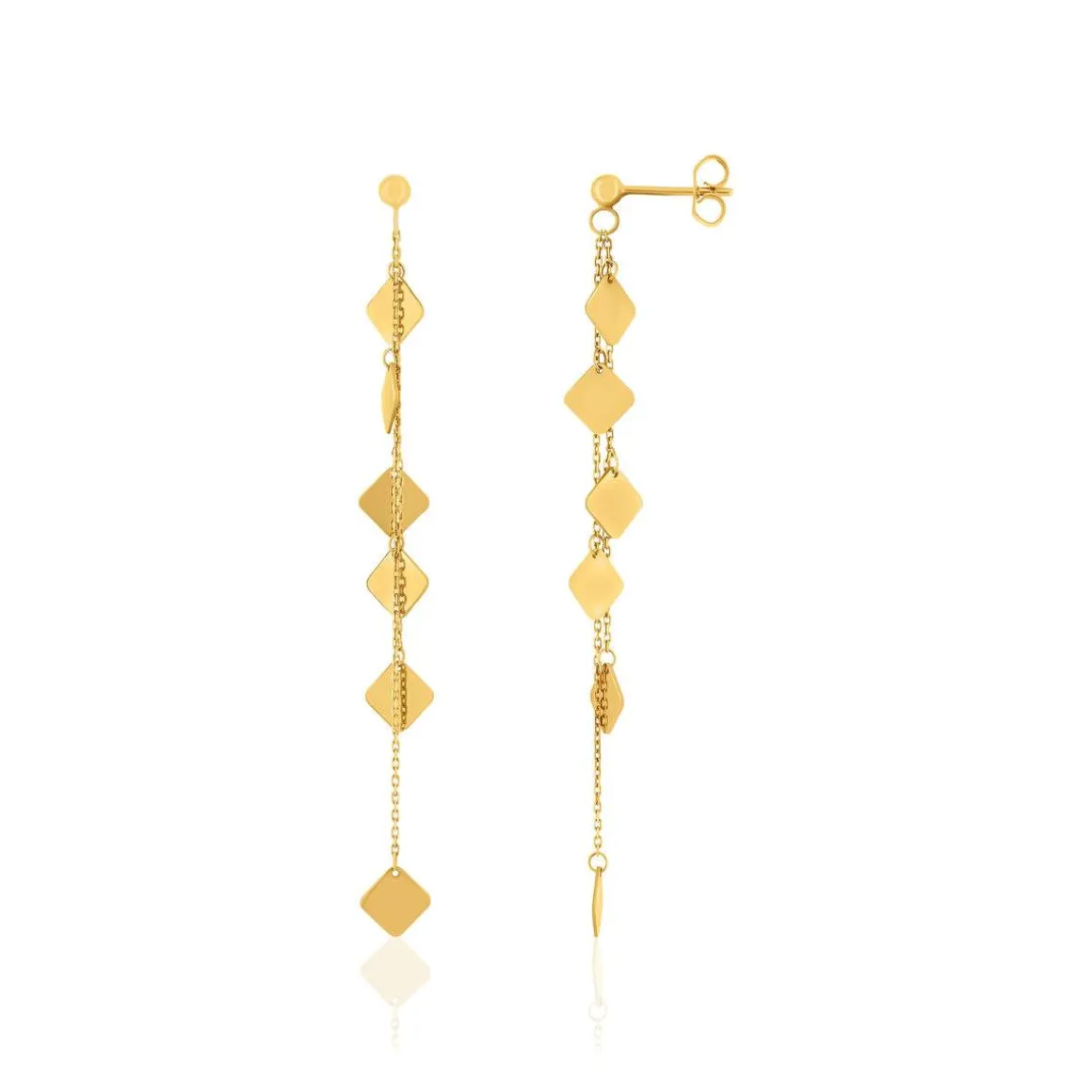 Boucles d'oreilles or 750 jaune pendants et pampilles