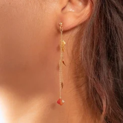 Boucles d'oreilles or 750 jaune pendants et pampilles