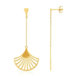 Boucles d'oreilles or 375 jaune pendants