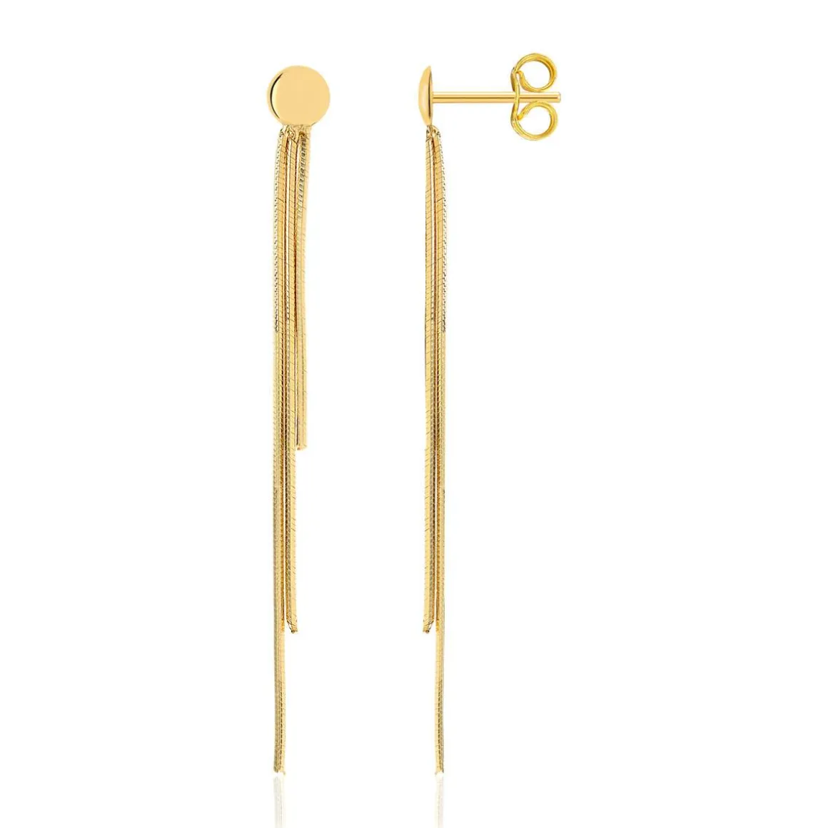 Boucles d'oreilles or 750 jaune pendants