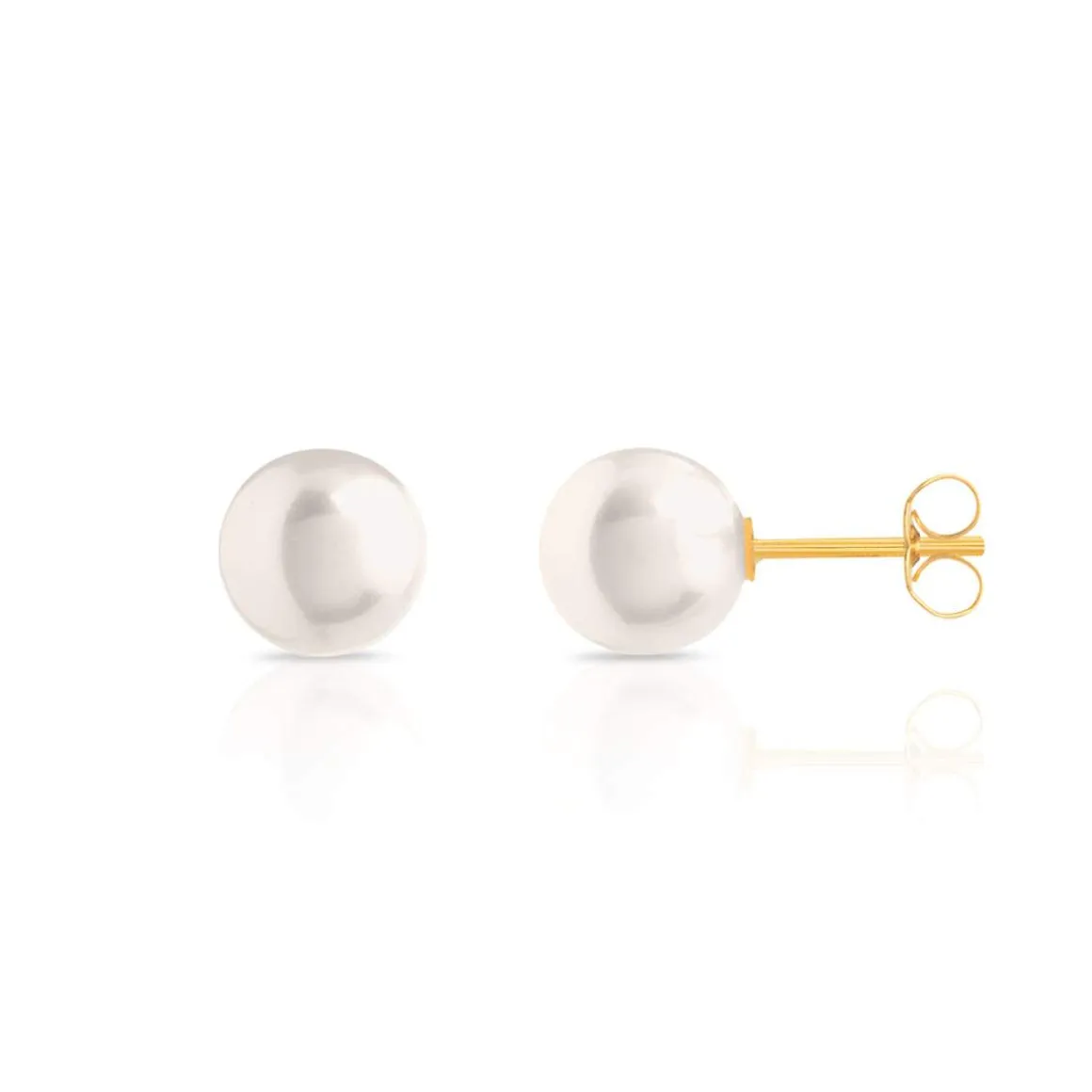 Boucles d'oreilles or 750 jaune perles de culture de Chine