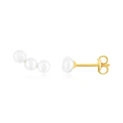 Boucles d'oreilles or 375 jaune perles de culture