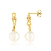 Boucles d'oreilles or jaune 375 perles de culture de chine