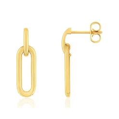 Boucles d'oreilles or 375 jaune pendants